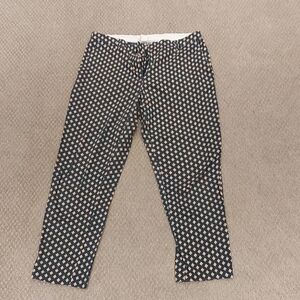 H&M Geometric Evergreen and Cream Cropped Pants